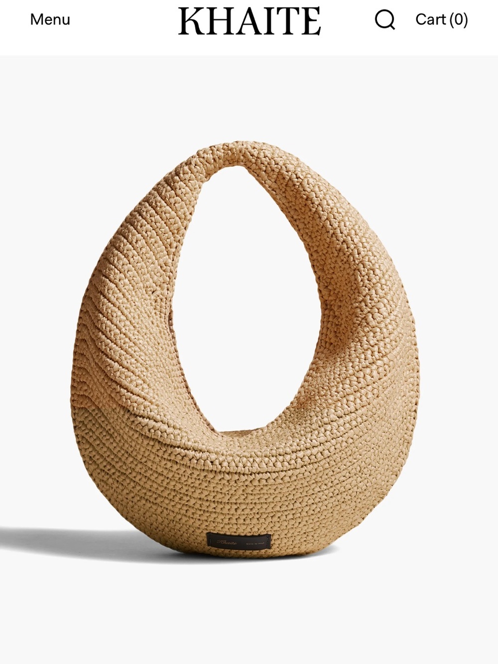 KHAITE Medium Olivia Hobo in Natural Raffia